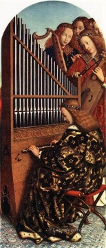  Angels Oil Painting - The Ghent Altarpiece Angels Playing Music Renaissance Jan van Eyck